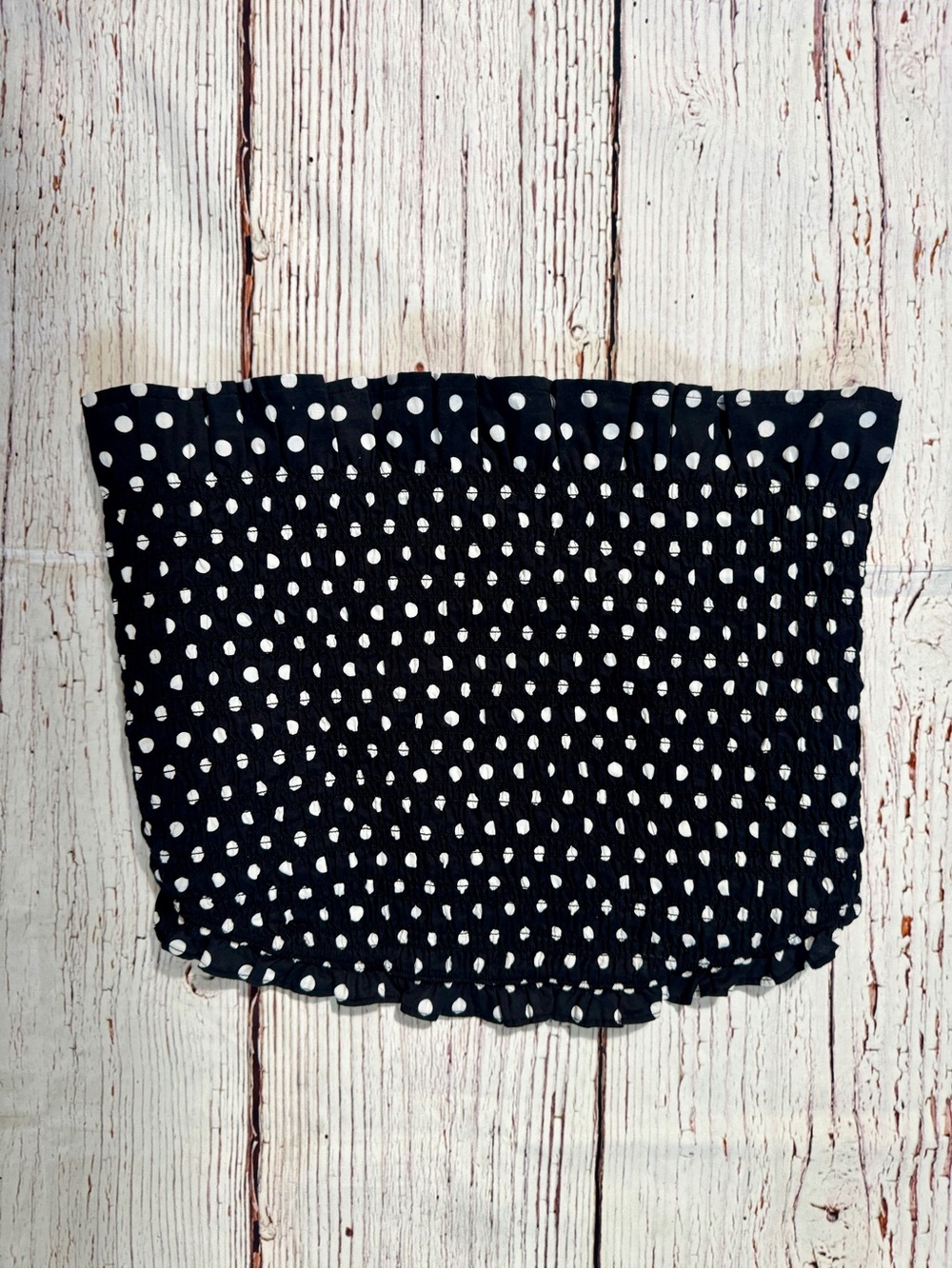 Old Navy Black Polka Dot Smocked Tube Top Medium New Without Tags